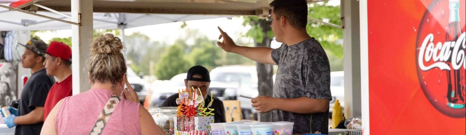 A person at a food truck